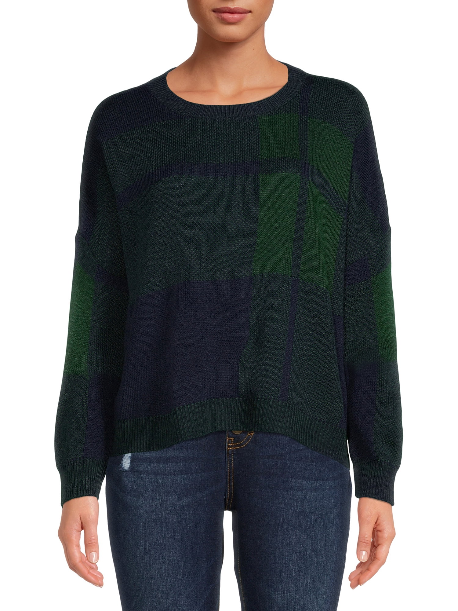 Time and Tru Women's Plaid Relaxed Fit 