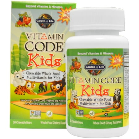 Garden of Life  Vitamin Code  Kids  Chewable Whole Food Multivitamin for Kids  Cherry Berry  30 Chewable