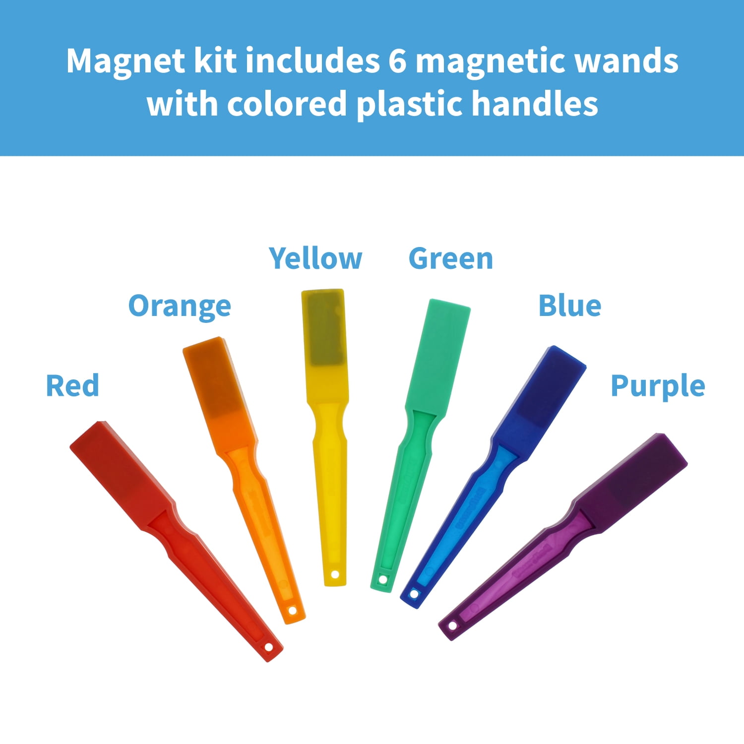 6 Pack Classroom Magnets for Kids Ages 3+ Magnetic Wand Set 
