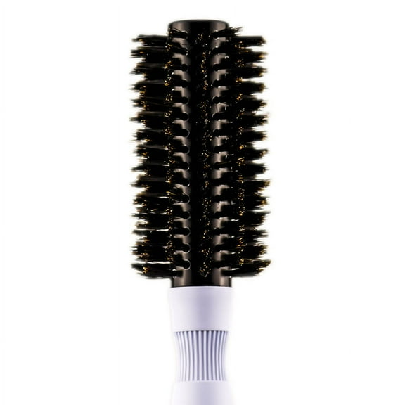 Small , J Beverly Hills Ceramic Round Natural Bristle Brush Hair - Pack of 3 w/ SLEEKSHOP Teasing Comb