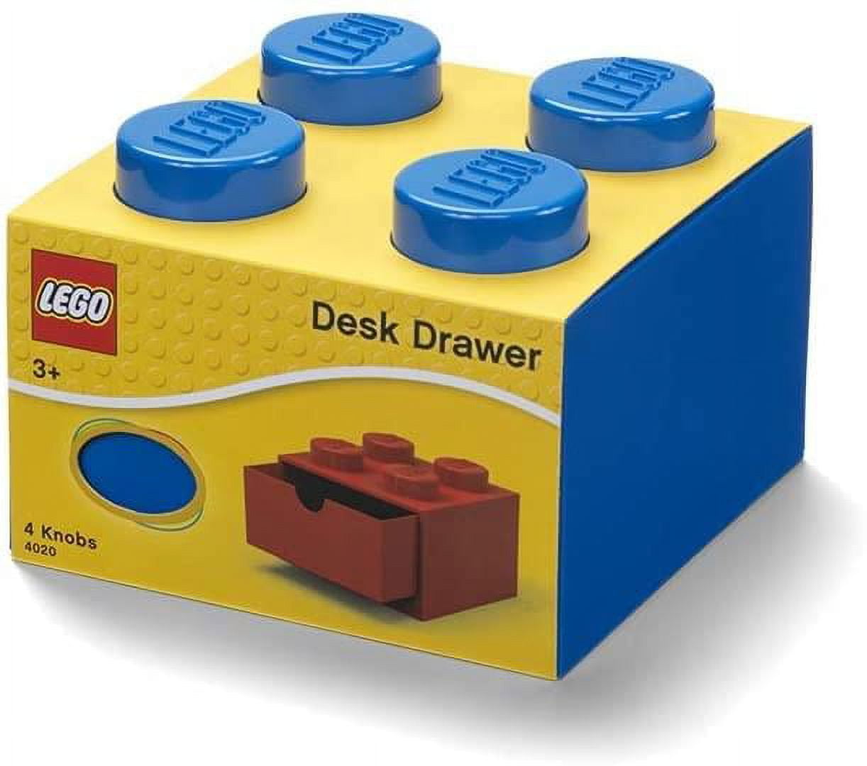LEGO Desk Drawer Stackable Storage with 4 Knobs, in Blue