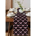 thumbnail image 4 of ERUNPONLY Sweet Bow Love Table Runner - 70 Inch Long Black Retro Preppy Aesthetic Cotton and Linen Blended Dress Scarves Farmhouse Table Runner for Kitchen Dining, Coffee Table, 13"x70", 4 of 8