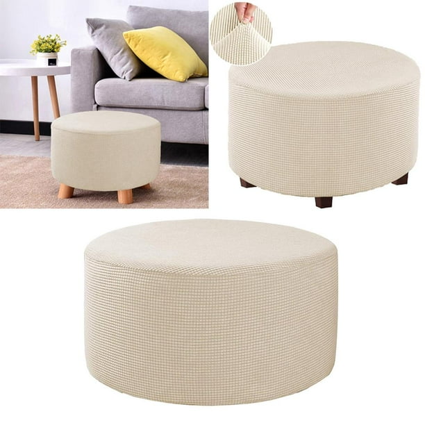 Funda Elástica , Taburete de Almacenamiento Plegable, de Muebles, forma forma forma Suave con Fondo Elástico ( Pequeña) Beige Macarena funda para reposapiés