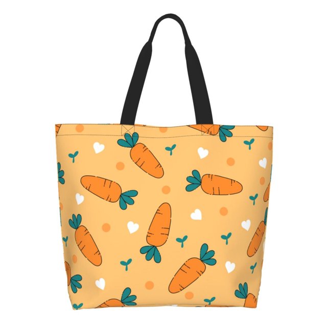 Disketp Love Carrot Bolsa Tote Estampada para Mujer, Bolso de Hombro y de Mano para Compras y Viajes