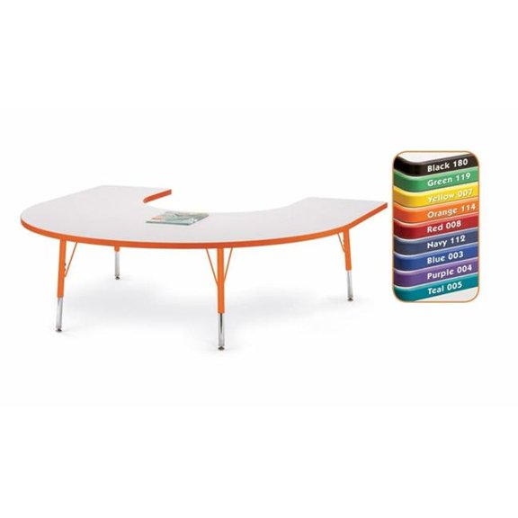 Elementary Height Prism Edge Horseshoe Table