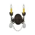 thumbnail image 3 of Meyda 117352 9.5 in. Antonia 2 Light with Crystals Wall Sconce, Rusty Nail, 3 of 5