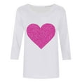 thumbnail image 4 of HaoXianJian Valentine's Day Shirt for Women Glitter Love Heart Printed T-Shirt Top 3/4 Sleeve Tee Crew Neck Casual Blouse Tops Size S-2X, 4 of 4