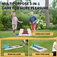 thumbnail image 3 of Lilypelle 3 in 1 Cornhole Boards Set - Solid Corn Hole Games, Ring Toss Game & Tabletop Bowling Game, Yard Toss Game for Kids & Family, Lawn, Backyard, Beach, Travel Outdoor Game, 3 of 7