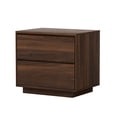 thumbnail image 3 of EYYTHUNG Farmhouse Nightstand with 2 Drawers, 21.6" Large Wooden Bedside Table with Storage Drawers, Modern Bedside End Table, Brown, 3 of 6