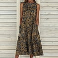 thumbnail image 2 of Leutsin Robe Maxi d'Été pour Femmes à Imprimé, Plage, Vacances, Grande Taille, Col Rond, Grande Ampleur, Poche, Maxi, Grande Taille, Robes Maxi, 2 of 3