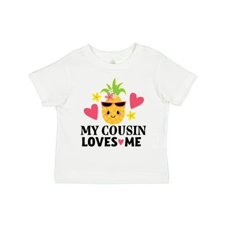 

Inktastic My Cousin Loves Me Pineapple Gift Toddler Toddler Girl T-Shirt
