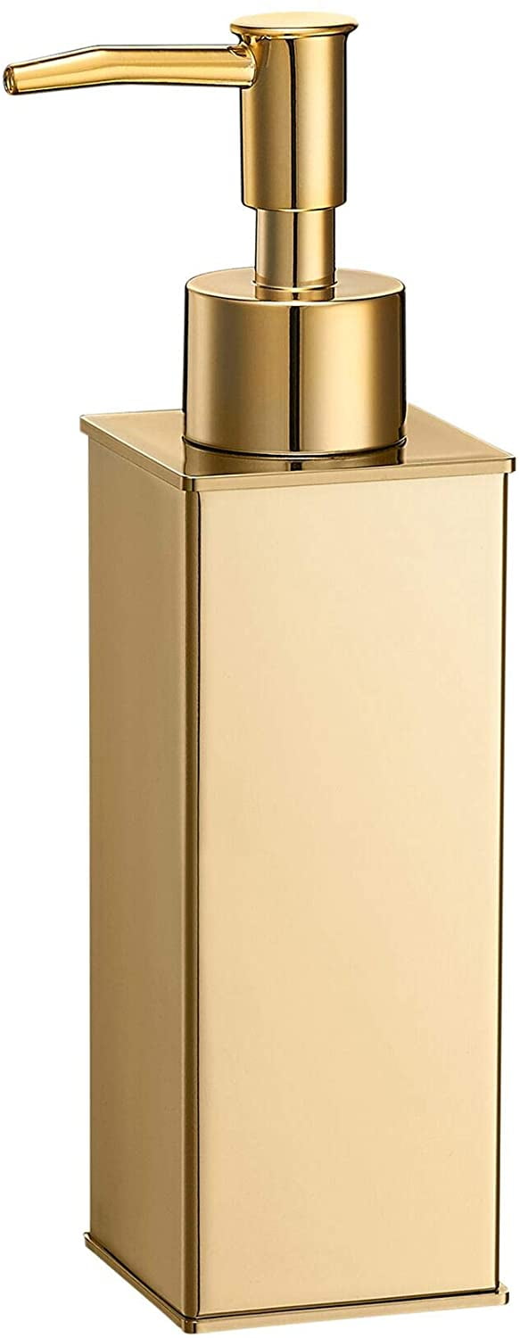 Soap Dispenser ,stainless Steel Liquid Hand Free Standing gold, Square