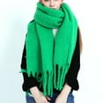 thumbnail image 2 of Odeerbi Scarfs for Women 2025 Winter Neck Warmer Trendy Warm Scarves Long Solid Tassel Warm Scarves Long Scarves Green, 2 of 6