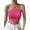 Rose Red, variant on Women'S Sleeveless Tie Back Asymmetrical Hem Knitted Halter - Crop Top  L
