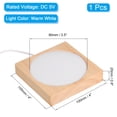 thumbnail image 2 of Unique Bargains 4' Wooden LED Light Base Wood Light Display Base Stand Lighting with Switch for Crystal Glass Warm White Square, 2 of 5