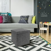 Foldable Storage Ottoman, Charcoal Gray by Seville Classics