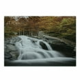 thumbnail image 1 of Waterfall Cutting Board, Water Falls to the Lake Through Rocks Surrounded by Fall Season Trees, Decorative Tempered Glass Cutting and Serving Board, Small Size, White Green and Orange, by Ambesonne, 1 of 1