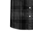 thumbnail image 4 of hotojiny Men's Long-Sleeve Shirt Casual Regular-Fit Plaid Shirt Vintage Button Front Work Casual Collared Top(Black,Small), 4 of 7