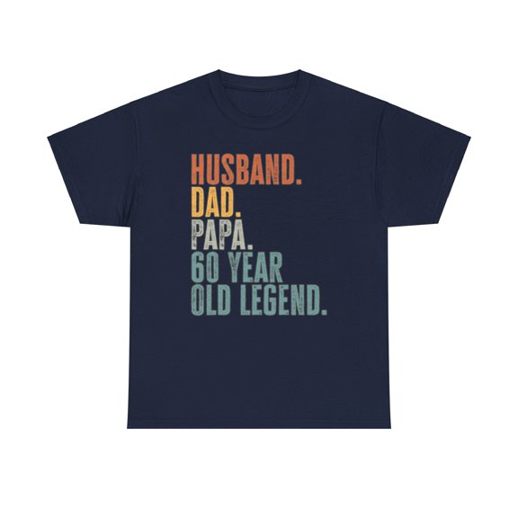 Papa 60th Birthday Fathers Day Shirt Gifts Tshirt Crew Neck Short Sleeve