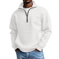 thumbnail image 3 of Havenx Mens Quarter Zip Pullover Waffle Long Sleeve Sweatshirts with Pockets Mock Neck Shirts 1/4 Zipper Gym Athletic Workout Lightweight Warm Business Pullover Top,White M, 3 of 5