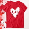 thumbnail image 6 of AOOCHASLY Valentine's Day Women's Tops, Fashion Women's Heart Print Graphic Cute Tee Shirt Funny T Shirt Tops, 6 of 7