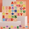 thumbnail image 5 of Clearance! Wooden Puzzles Toys for Ages 1-5, Shape Alphabet Learning Puzzles Toys with Puzzle Board & Letter Blocks, Birthday/Christmas Gifts for Kids, 5 of 6