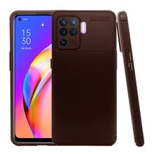 Funda de Silicon Uso Rudo Atti Rugged Carbon Oppo Reno 5 Lite Cafe 1pz Mas Mica 9D
