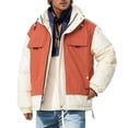 thumbnail image 4 of Mens Fall And Winter Color Collision Cotton Jacket Jacket Casual Special Paragraph Zipper Double Pockets Long Sleeved Hooded Cotton Jacket Jacket, 4 of 8