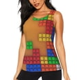thumbnail image 1 of Fotbe Colorful Building Blocks A Blusas Sin Mangas para Mujer – Estilo Casual, Corte Suelto, Slim-Fit, Cuello Redondo Deportivo, Tops de Verano para Gimnasio y Yoga-Medium, 1 of 7