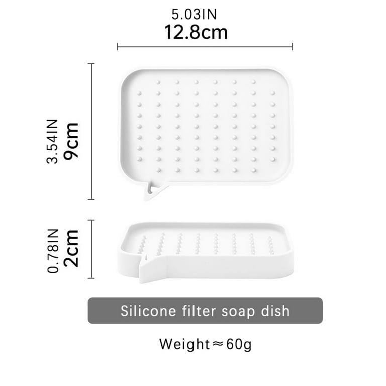 BE-TOOL Multifunctional Soap Dish with Drainage Hole Soap Box Soap  Container Silicone for Bathroom Shower