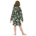 thumbnail image 7 of FORMRS Niños Bathrobe Unisex Hooded Robe Soft Plush Pajamas Sleepwear, Size 2-3T, Green Leaves, 7 of 7
