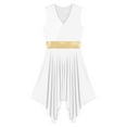 thumbnail image 2 of Raenseen Women's Asymmetrical Praise Dance Tunic Sleeveless Worship Lyrical Dance Dress Overlay White S, 2 of 8