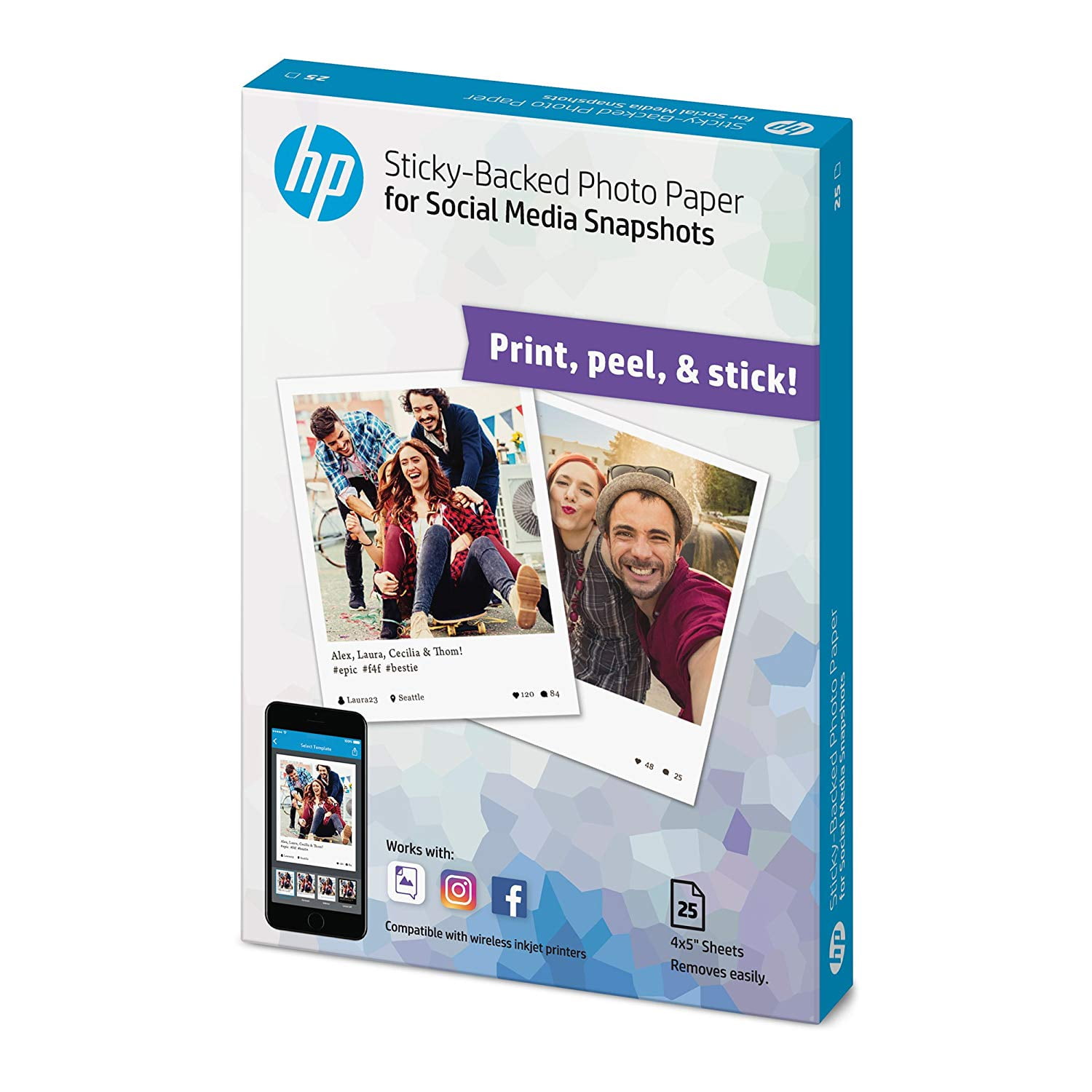 photo paper sticky back