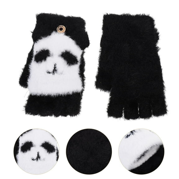 Tineasur Kids Winter Warm Gloves Assorted Color Plush Imitation 1 Pair