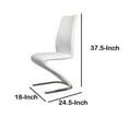 thumbnail image 5 of Benzara Leatherette Side Chair with U Shaped Metal Base, Set of 2, White and Chrome, 5 of 5