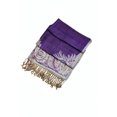 thumbnail image 2 of Sakkas 70" x 28" Big Paisley Jacquard Layered Woven Pashmina Shawl / Wrap Stole - Purple - One Size, 2 of 4