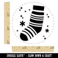 thumbnail image 2 of Christmas Stocking Sock Self-Inking Rubber Stamp Ink Stamper - Pink Ink - Small 3/4 Inch, 2 of 7
