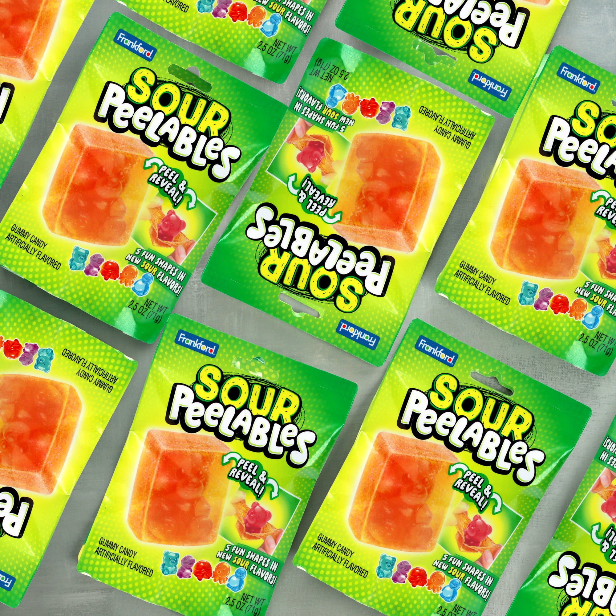 Frankford Sour Peelables Peel and Reveal Gummy Candy Peg Bag