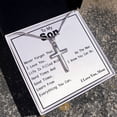 thumbnail image 3 of To My Son - Stainless Steel Cross - Artisan Cross Necklace - Gift Box & Message Card, 3 of 5
