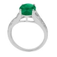 thumbnail image 3 of Mauli Jewels Rings for Women 2.46 Carat Oval Cut Lab Created Emerald and Diamond Antique Ring 4-Prong 10K White Gold, 3 of 6