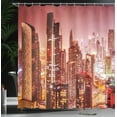 thumbnail image 4 of Ambesonne Travel Shower Curtain, Dubai Night Cityscape, 69"Wx70"L, Multicolor, 4 of 5