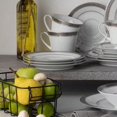 thumbnail image 4 of Creswood Platinum 6.25 inches. (Platinum) Ceramic Butter Bread Plate (Set of Four) Appetizer Round Tableware Kitchen Plate Dessert Plate White Round Plate Bread Butter Snack Lightweight Tableware Pla, 4 of 5
