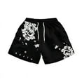 thumbnail image 3 of Men Beach Shorts Elastic Waist Anime Shorts Haman Print Male Streetwear Casual Loose Black Shorts, 3 of 6