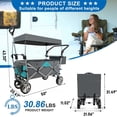 thumbnail image 2 of Collapsible Wagon Cart With Wheels, Foldable Utility Heavy Duty Wagons Carts With Removable Canopy, 150 Lbs Large Capacity For Grocery Sports Garden Shopping, 2 of 8