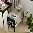 thumbnail image 3 of Tookss End Table with Charging Station,USB Ports,Side Table Night Stand with Drawer,Fabric Bag and Storage Shelf for Living Room, Bedroom, 3 of 7