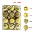 thumbnail image 5 of 24 bolas de Navidad de plástico para árbol de Navidad, doradas, rojas y rosas, decoración colgante para Navidad 2024, 5 of 5