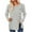 Gray, variant on Ribbed Tops for Women Split Hem Side Button Sweater Scoop Neck Long Sleeve Tunic Tops Loose Casual Wear