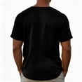 thumbnail image 3 of Men's Summer Solid Color Henley Neck Short Sleeve Shirt Casual Lightweight Breathable Button Placket Tops Loose Fit Comfortable Blouse, 3 of 3