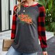thumbnail image 5 of Pntutb, camisas navideñas para mujer, tops de empalme a cuadros, sudaderas de manga larga a la moda, blusas, tops Pntutb Pntutb-4049, 5 of 6