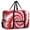 Red and White Tie Dye Pattern, variant on Pink and Yellow Tie Dye Pattern Foldable Travel Duffel Bag, Under Seat Travel Tote with Front Pocket & Trolley Strap, Foldable Design Gifts for Women Men